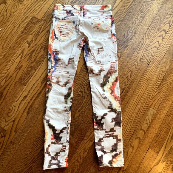 Isabel Marant Etoile Slim Multi-Color Tie-Dye Reilly Printed Jeans Trousers 38/8 - Picture 10 of 14